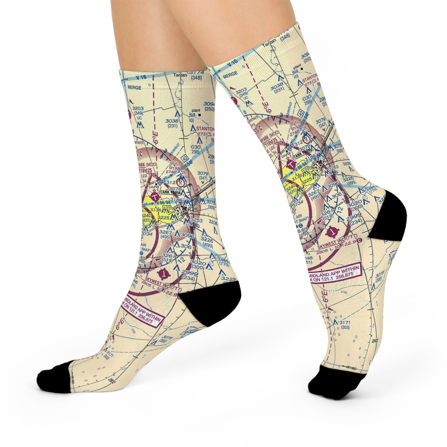 MAF Cushioned Crew Socks | Midland International Air and Space Port Airport Socks