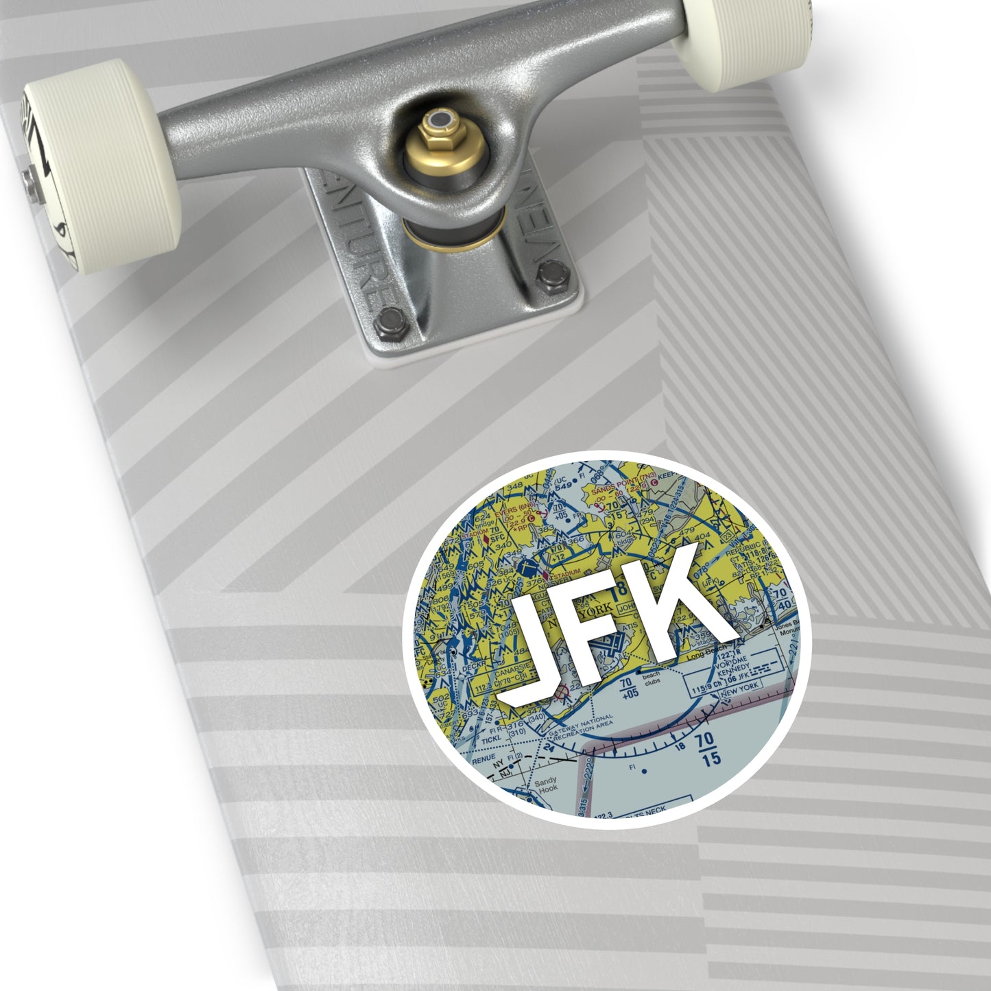 JFK Round Sticker | John F Kennedy International Sticker