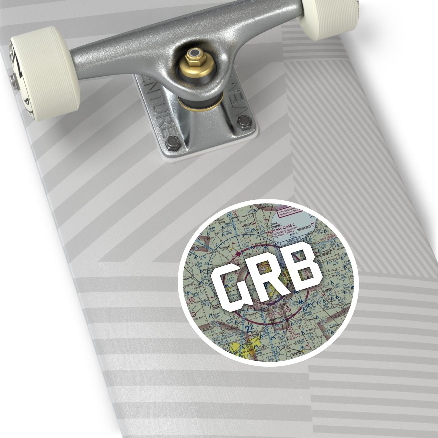 GRB Round Sticker | Green Bay/Austin Straubel International Airport Sticker