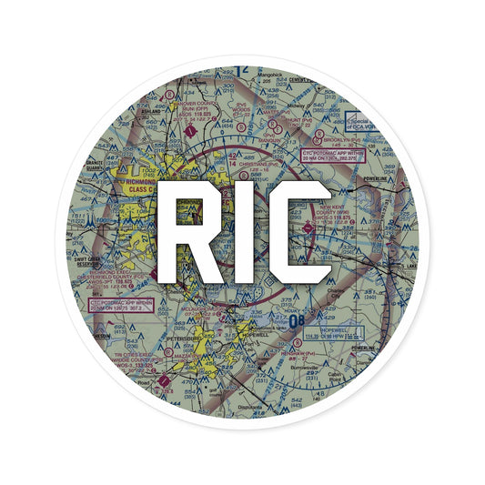 RIC Round Sticker | Richmond International Airport Sticker