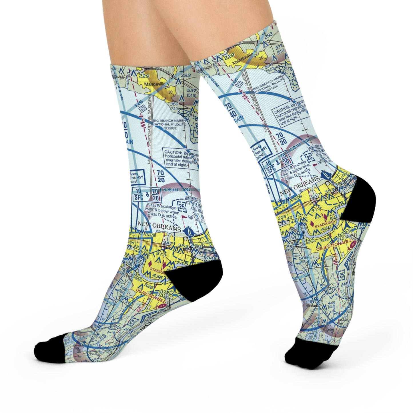 MSY Cushioned Crew Socks | Louis Armstrong New Orleans International Airport Socks