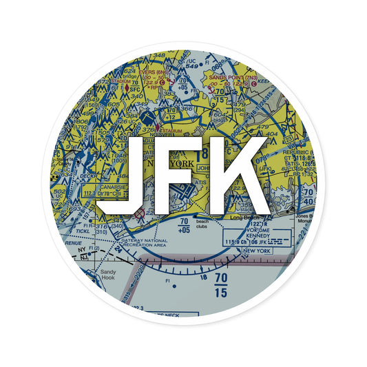 JFK Round Sticker | John F Kennedy International Sticker