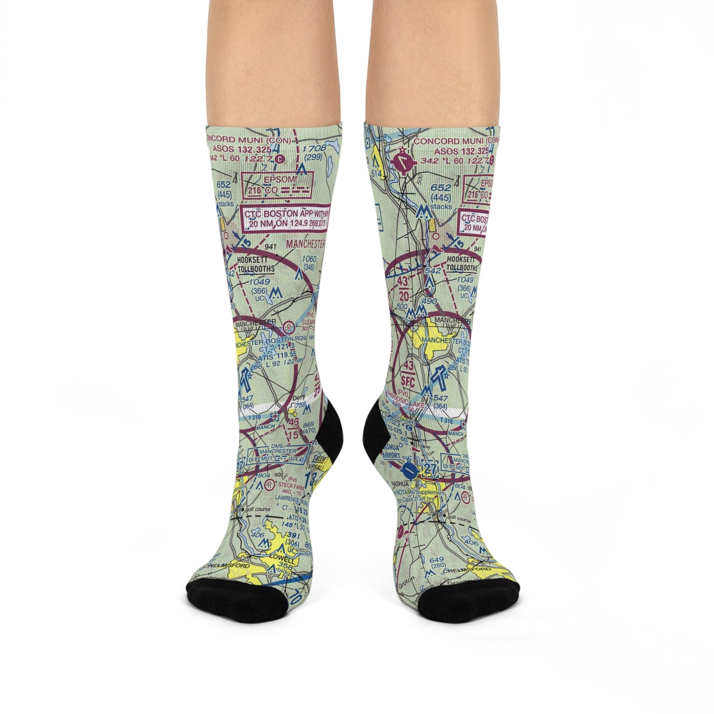 MHT Cushioned Crew Socks | Manchester Boston Regional Airport Socks