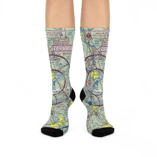 MHT Cushioned Crew Socks | Manchester Boston Regional Airport Socks