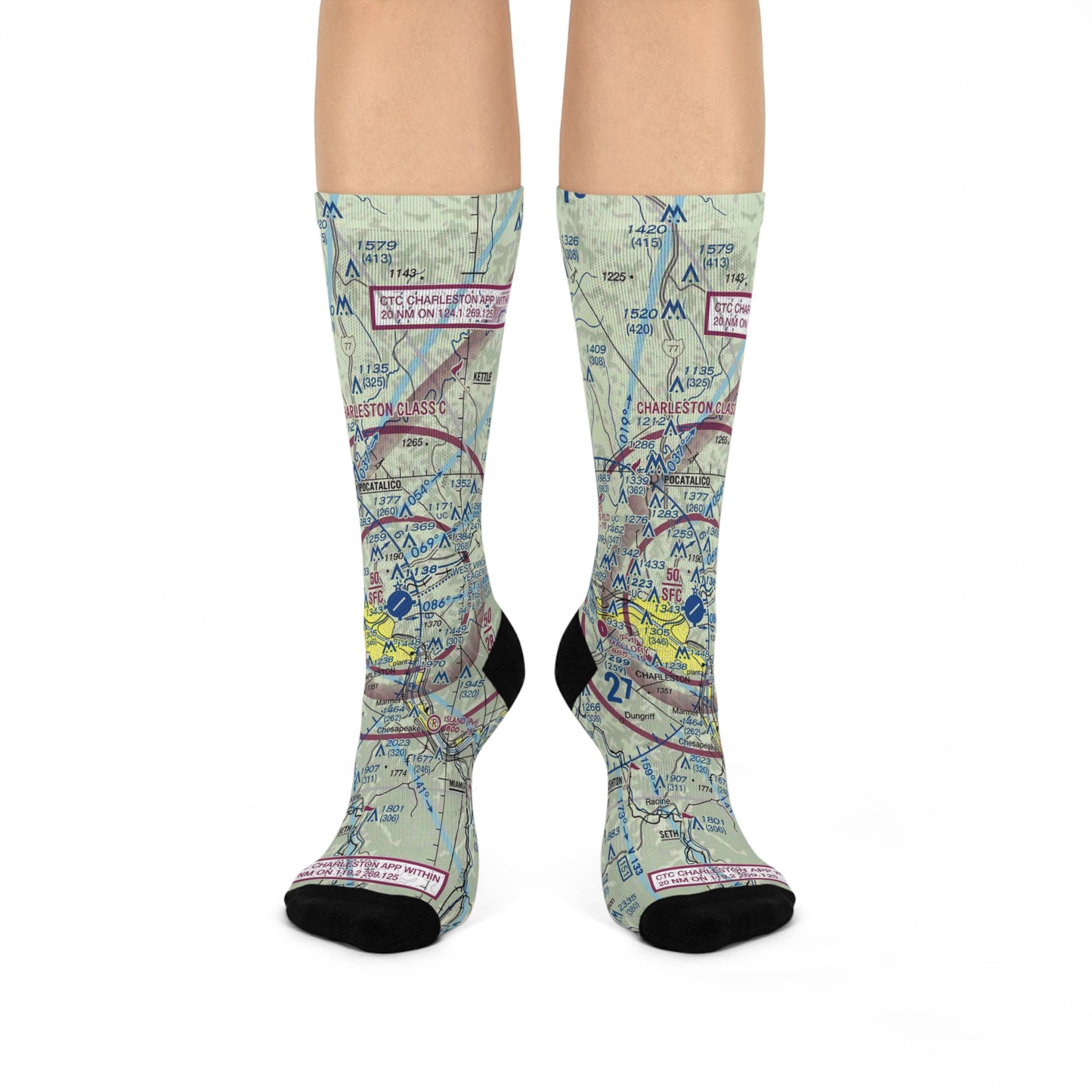 CRW Cushioned Crew Socks | West Virginia International Yeager Airport Socks