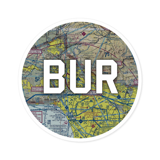 BUR Round Sticker | Bob Hope Airport Sticker