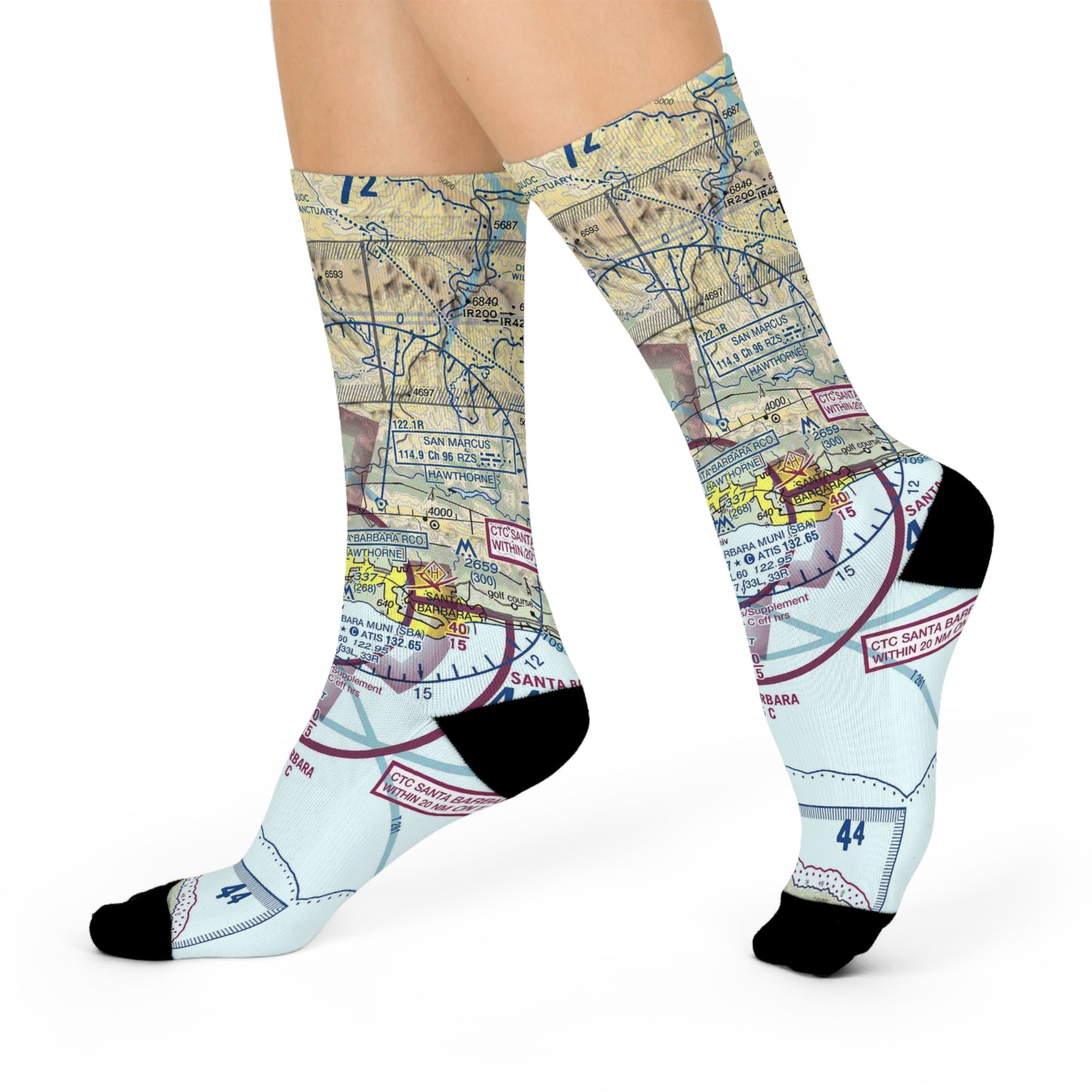 SBA Cushioned Crew Socks | Santa Barbara Municipal Airport Socks