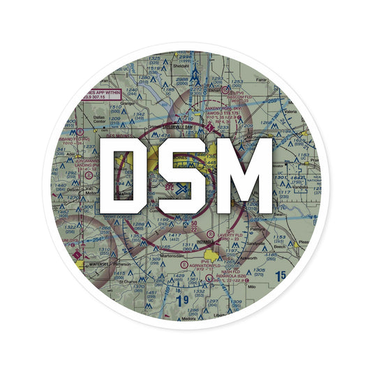 DSM Round Sticker | Des Moines International Airport Sticker