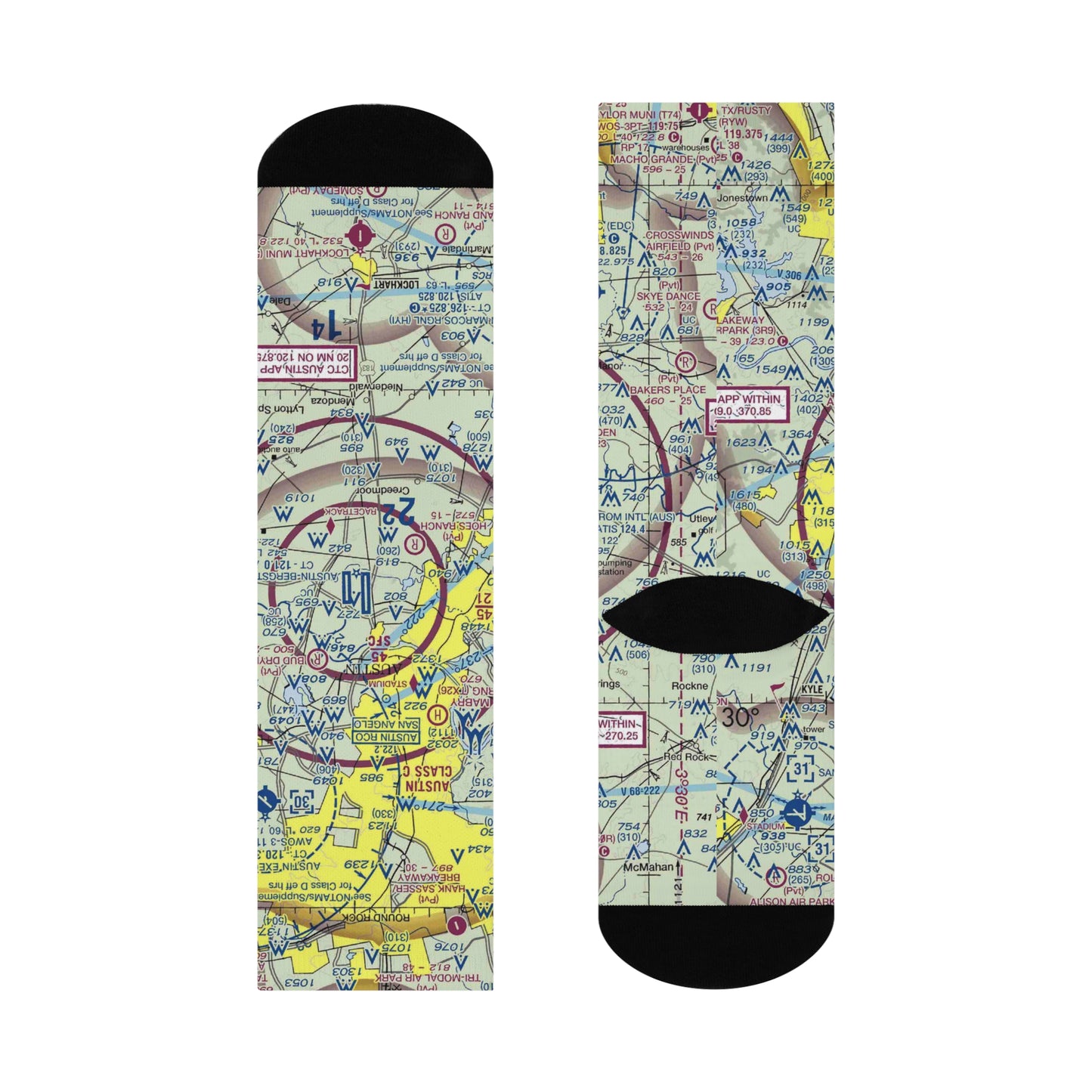 AUS Cushioned Crew Socks | Austin-Bergstrom International Airport Socks