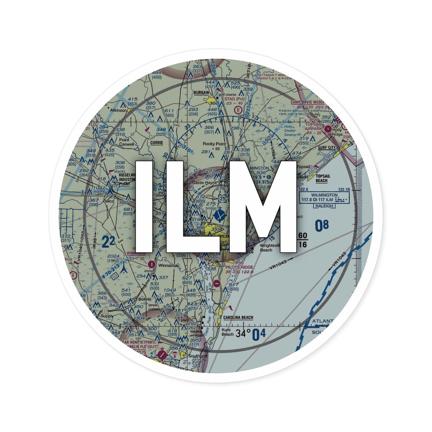 ILM Round Sticker | Wilmington International Airport Sticker