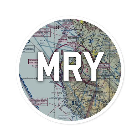 MRY Round Sticker | Monterey Regional Airport Sticker