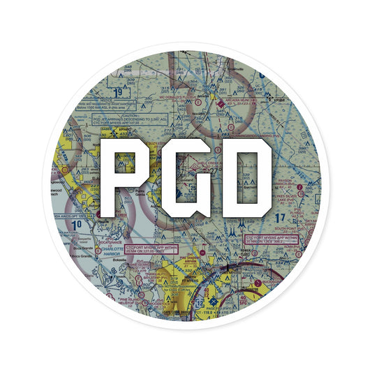 PGD Round Sticker | Punta Gorda Airport Sticker