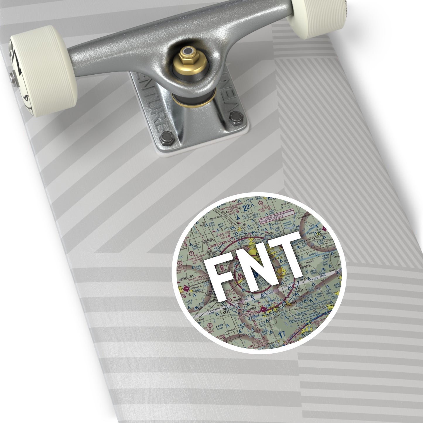 FNT Round Sticker | Bishop International Airport Sticker