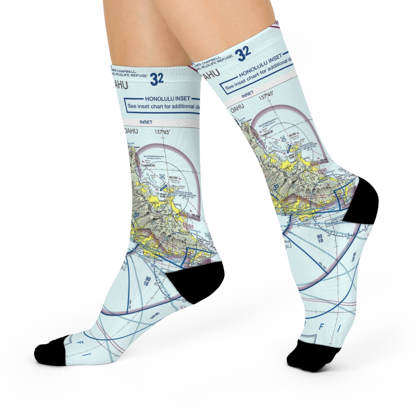 HNL Cushioned Crew Socks | Daniel K Inouye International Airport Socks