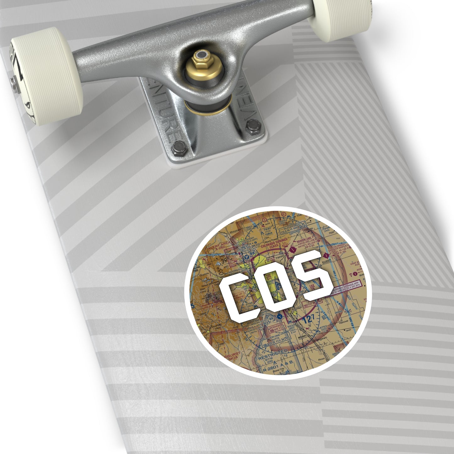 COS Round Sticker | City of Colorado Springs Municipal Airport Sticker