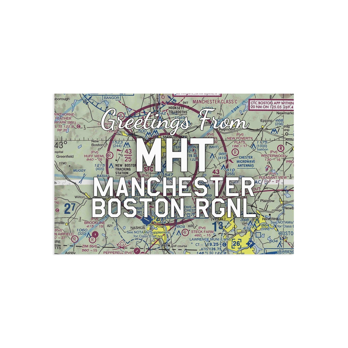 MHT Postcard | Manchester Boston Regional Airport Card