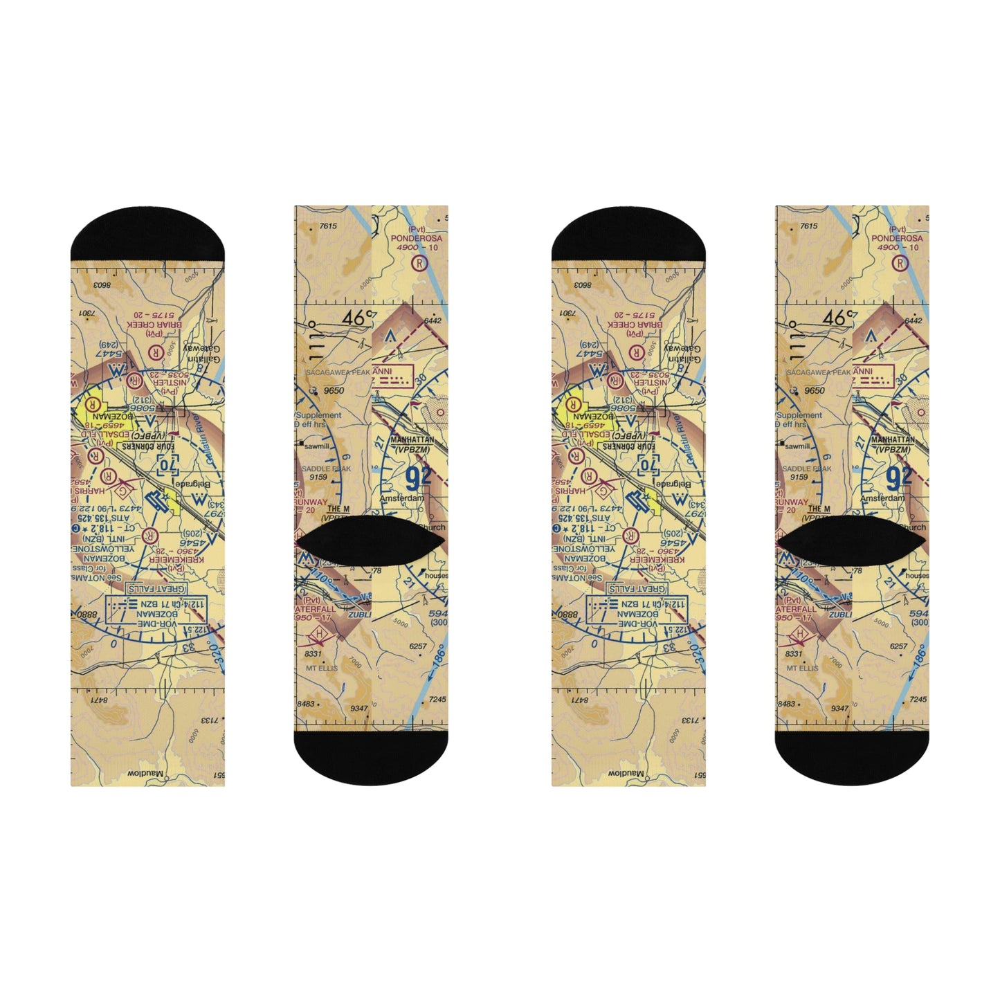 BZN Cushioned Crew Socks | Bozeman Yellowstone International Airport Socks