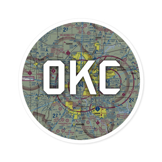 OKC Round Sticker | Will Rogers World Airport Sticker