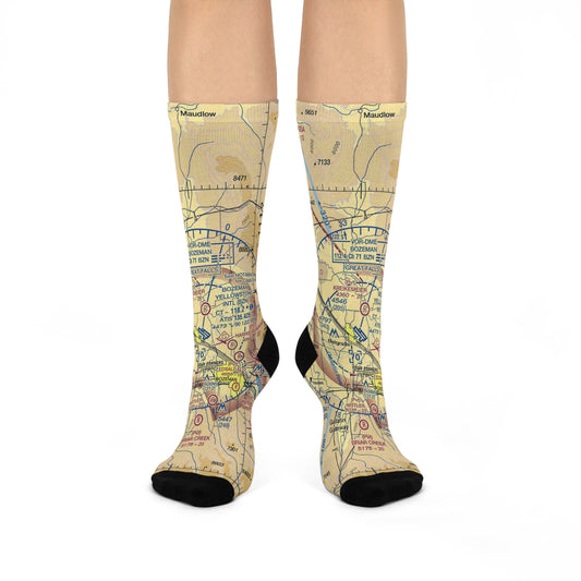 BZN Cushioned Crew Socks | Bozeman Yellowstone International Airport Socks