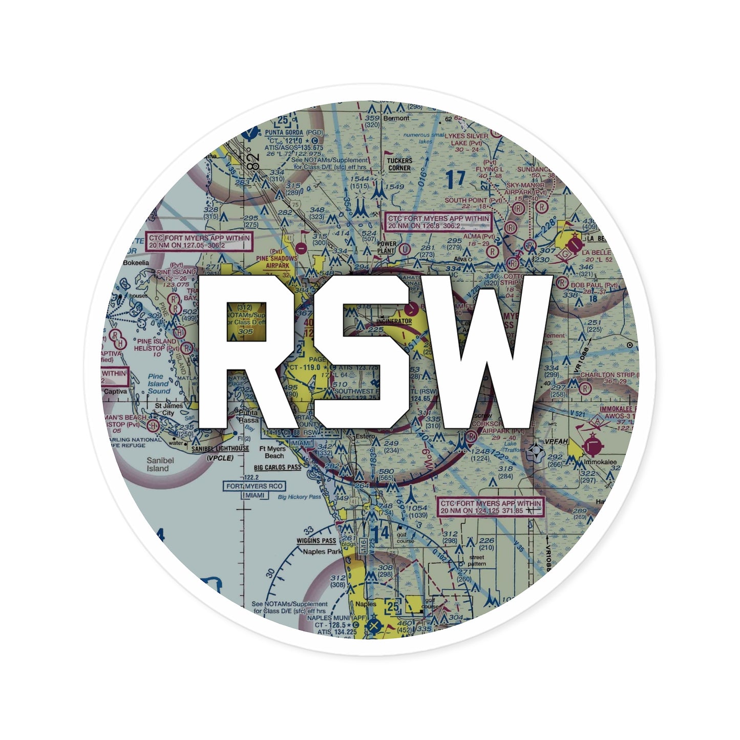 RSW Round Sticker | Southwest Florida International Airport Sticker