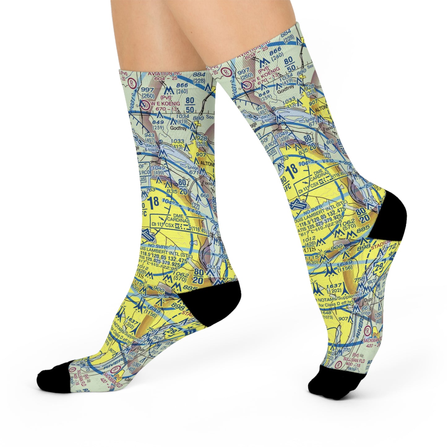 STL Cushioned Crew Socks | St Louis Lambert International Airport Socks