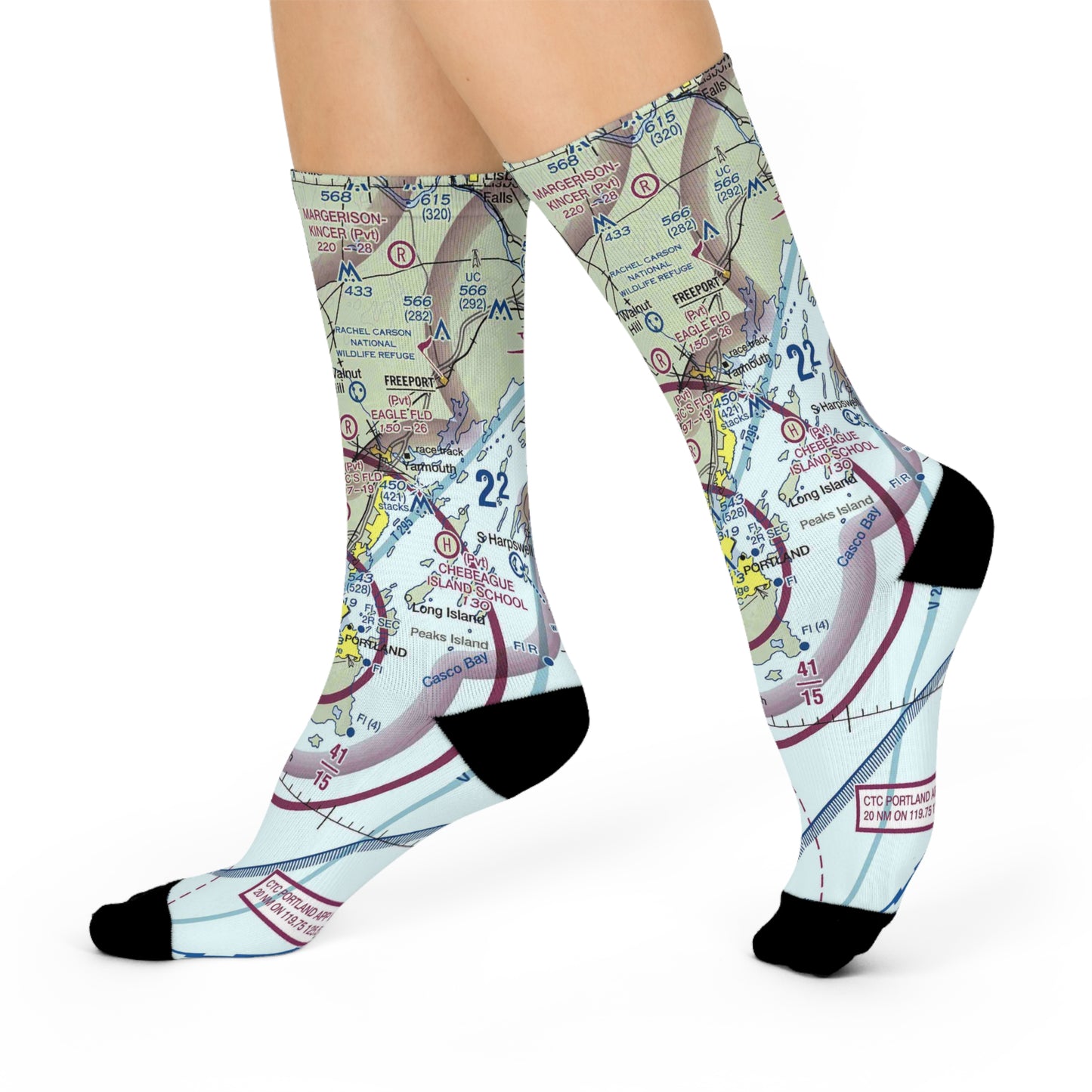 PWM Cushioned Crew Socks | Portland International Jetport Airport Socks