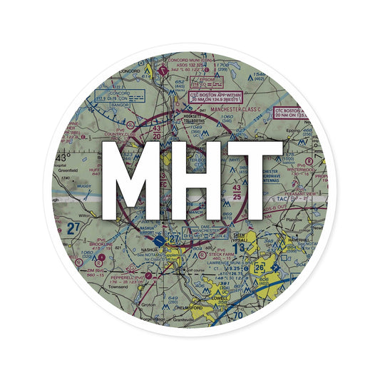 MHT Round Sticker | Manchester Boston Regional Airport Sticker