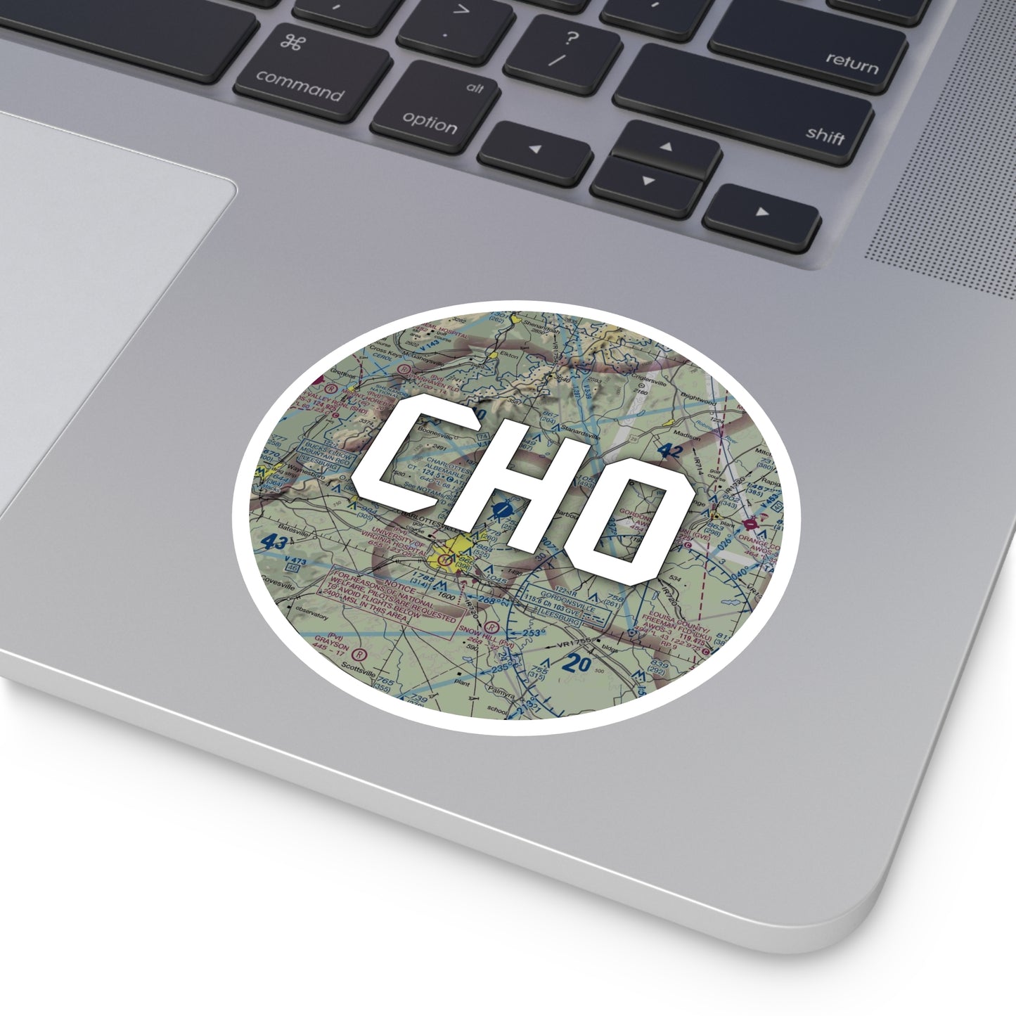 CHO Round Sticker | Charlottesville-Albemarle Airport Sticker