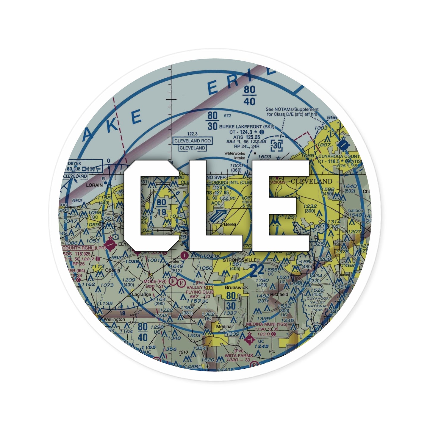 CLE Round Sticker | Cleveland-Hopkins International Airport Sticker