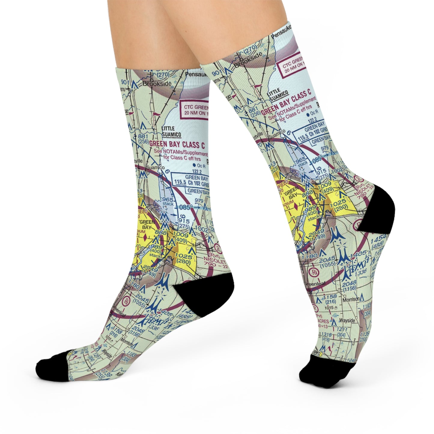 GRB Cushioned Crew Socks | Green Bay/Austin Straubel International Airport Socks