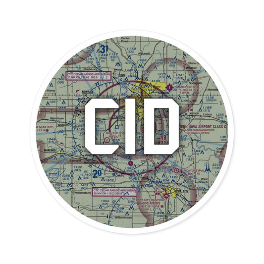 CID Round Sticker | The Eastern Iowa Airport Sticker