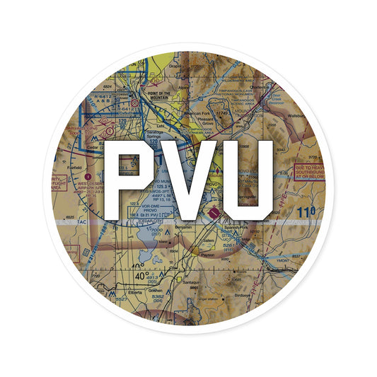 PVU Round Sticker | Provo Municipal Airport Sticker