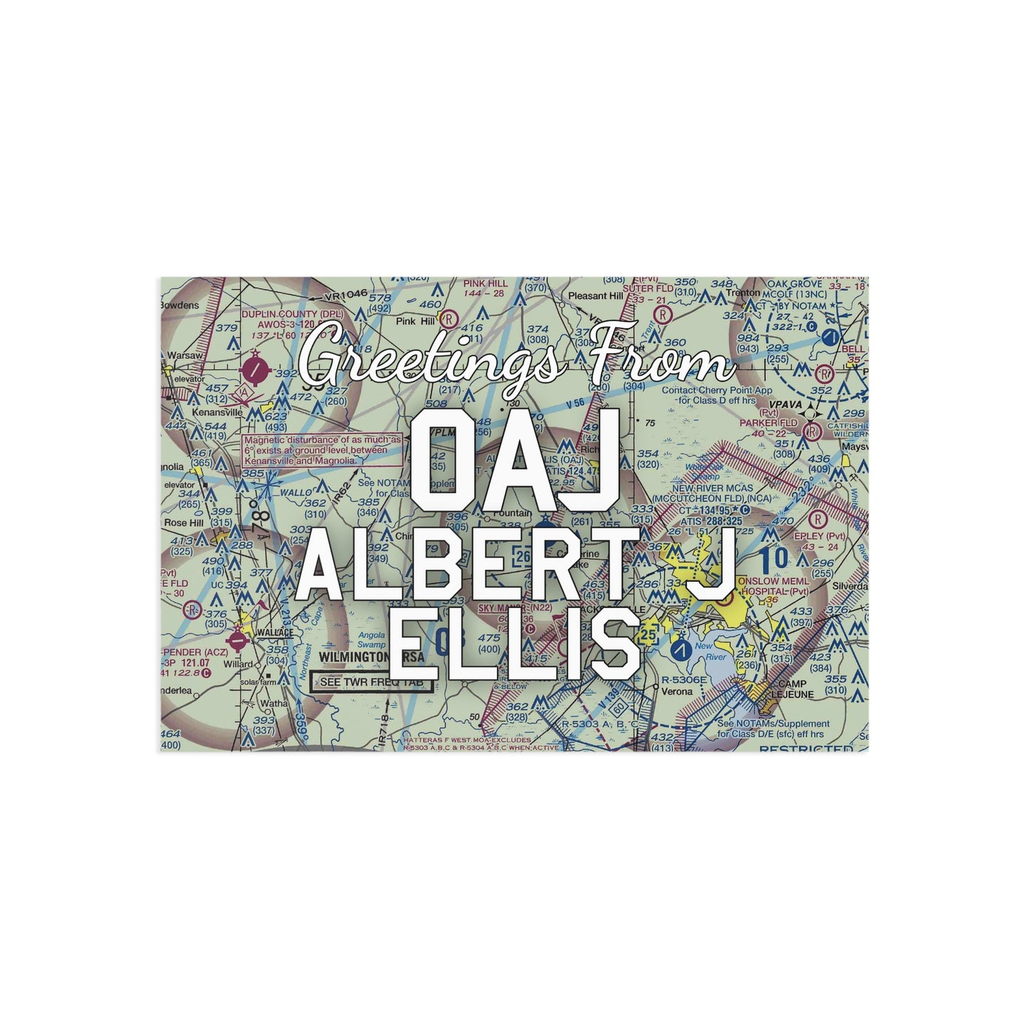 OAJ Postcard | Albert J Ellis Airport Card