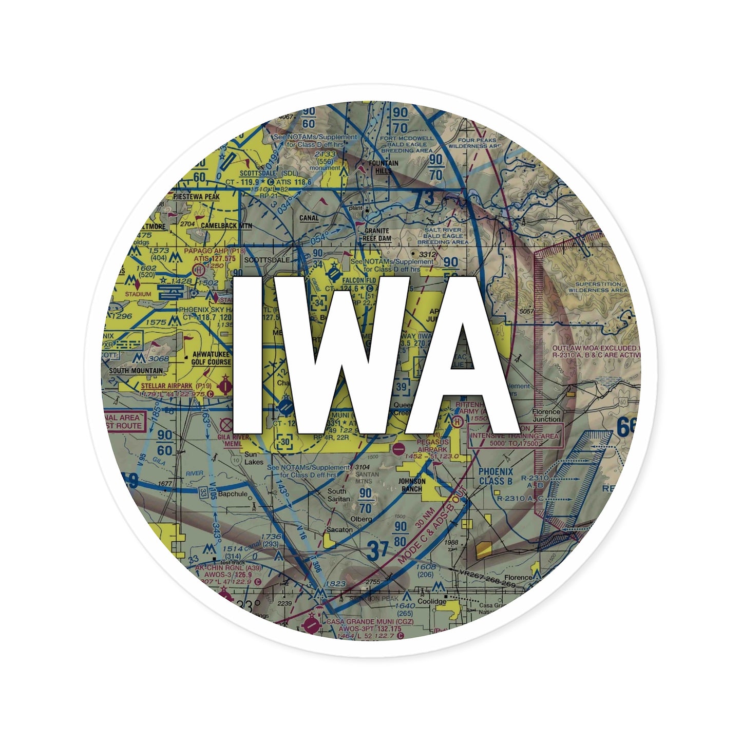 IWA Round Sticker | Phoenix-Mesa Gateway Airport Sticker