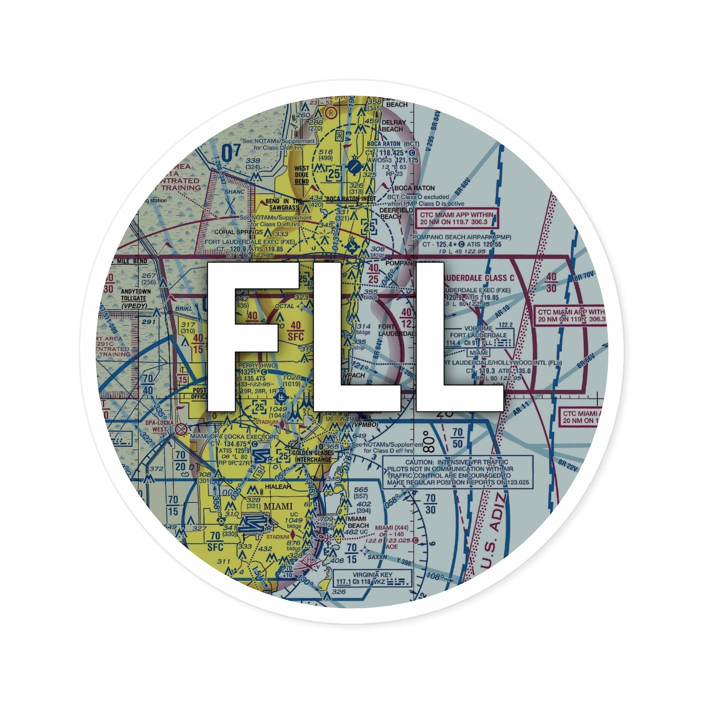 FLL Round Sticker | Fort Lauderdale/Hollywood International Airport Sticker