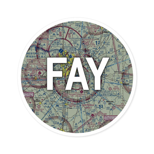 FAY Round Sticker | Fayetteville Regional/Grannis Field Airport Sticker