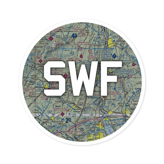 SWF Round Sticker | New York Stewart International Airport Sticker