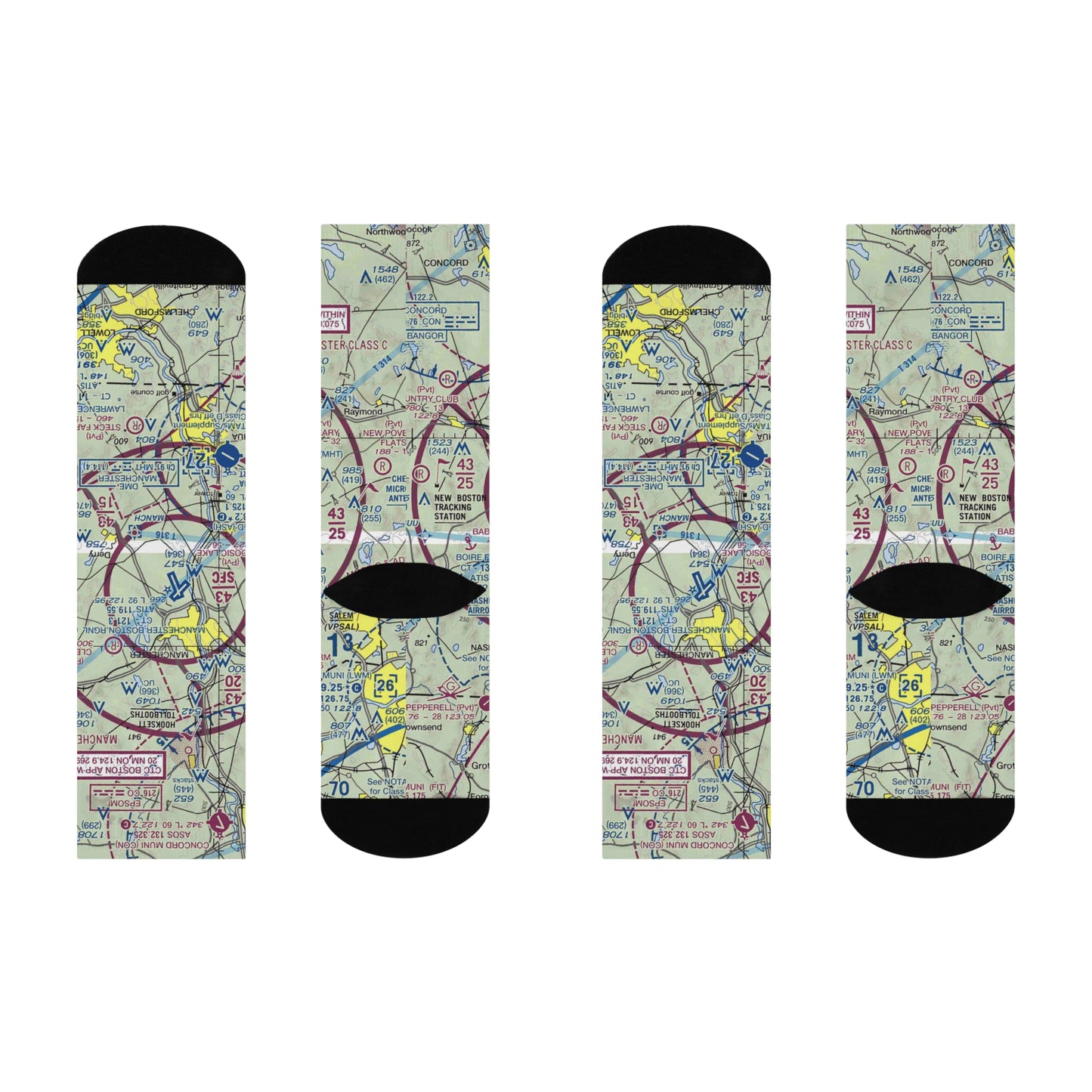 MHT Cushioned Crew Socks | Manchester Boston Regional Airport Socks