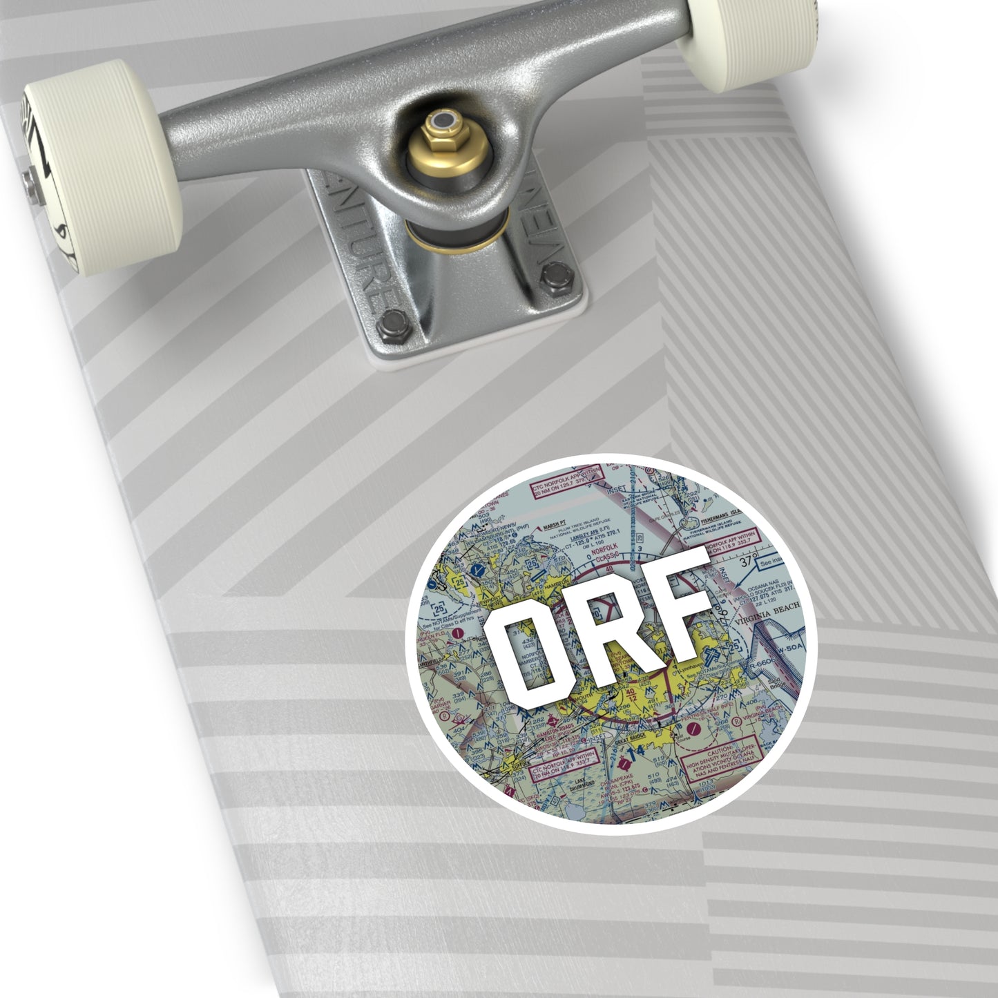 ORF Round Sticker | Norfolk International Airport Sticker