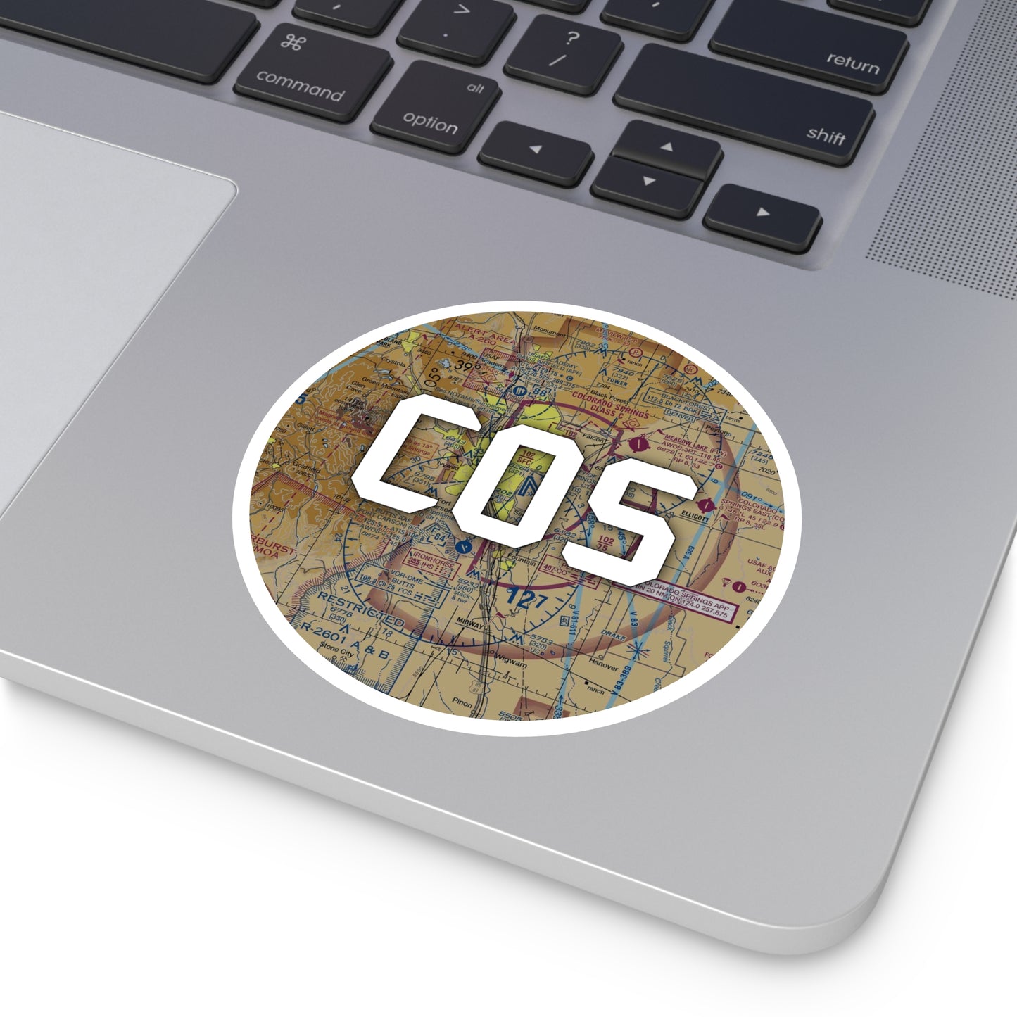 COS Round Sticker | City of Colorado Springs Municipal Airport Sticker