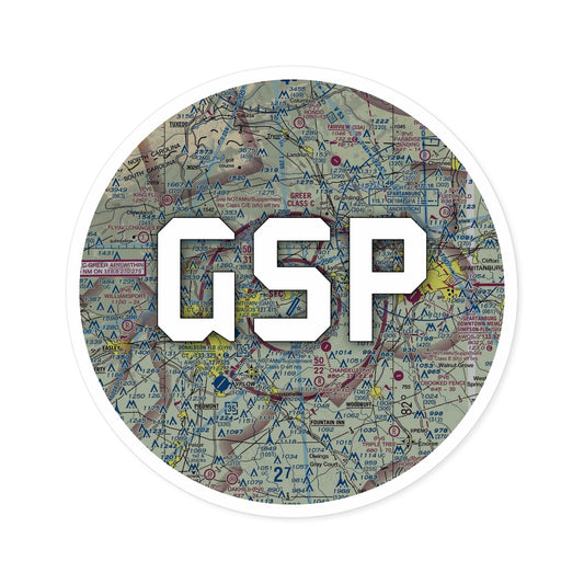 GSP Round Sticker | Greenville Spartanburg International Airport Sticker