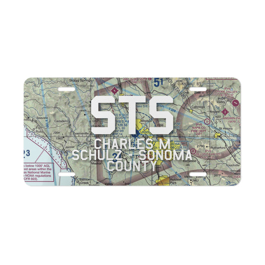 STS Vanity Plate | Charles M Schulz - Sonoma County Airport Vanity Plate