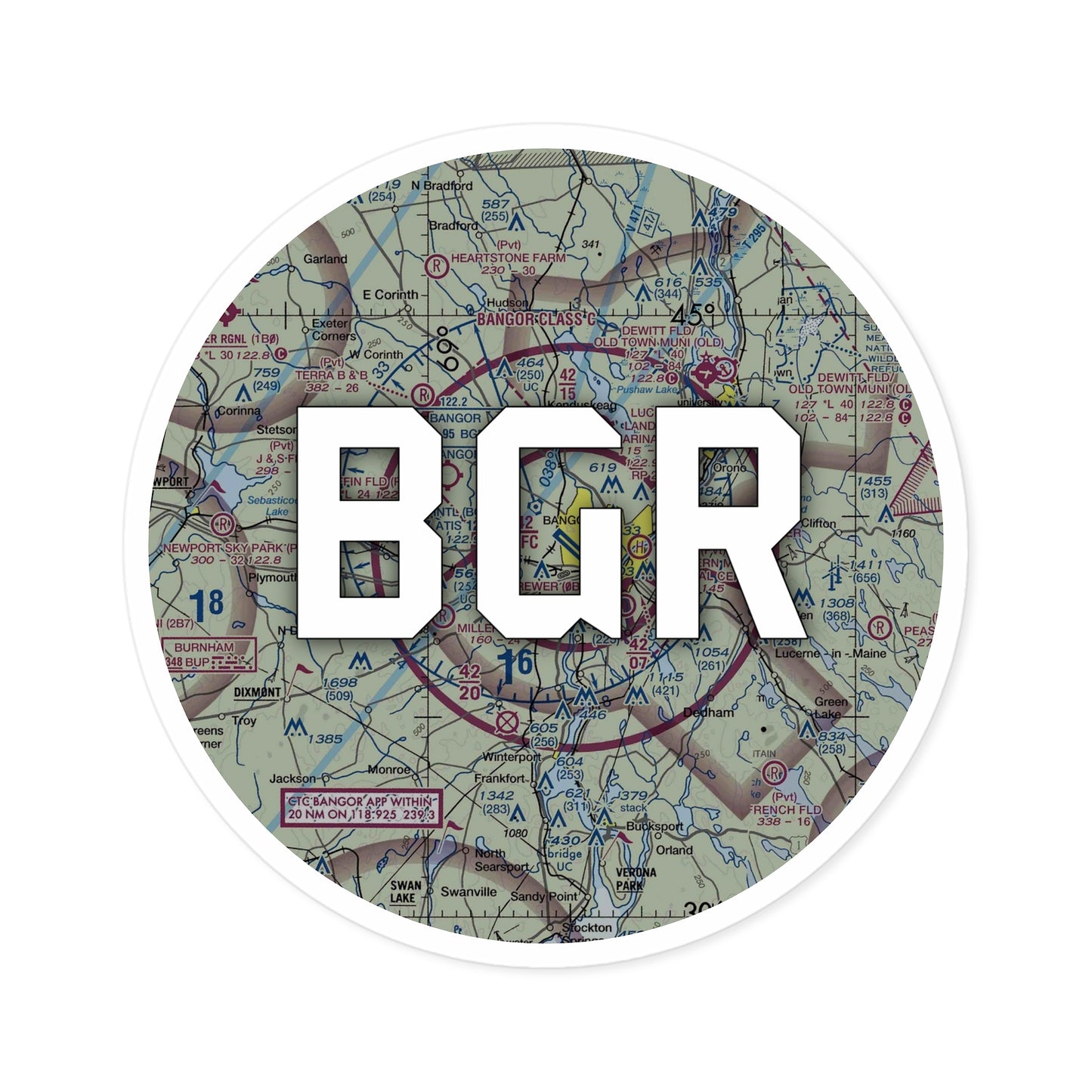 BGR Round Sticker | Bangor International Airport Sticker