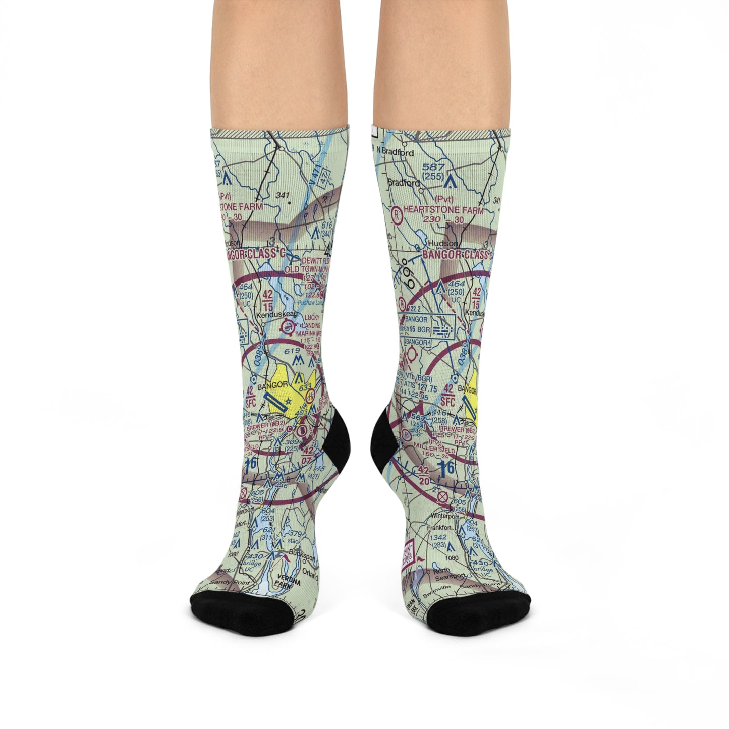 BGR Cushioned Crew Socks | Bangor International Airport Socks