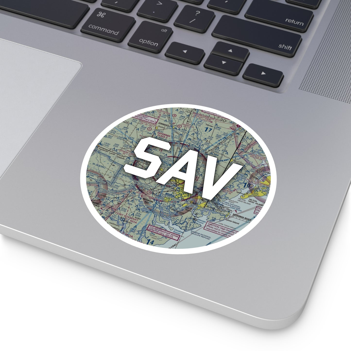 SAV Round Sticker | Savannah/Hilton Head International Airport Sticker