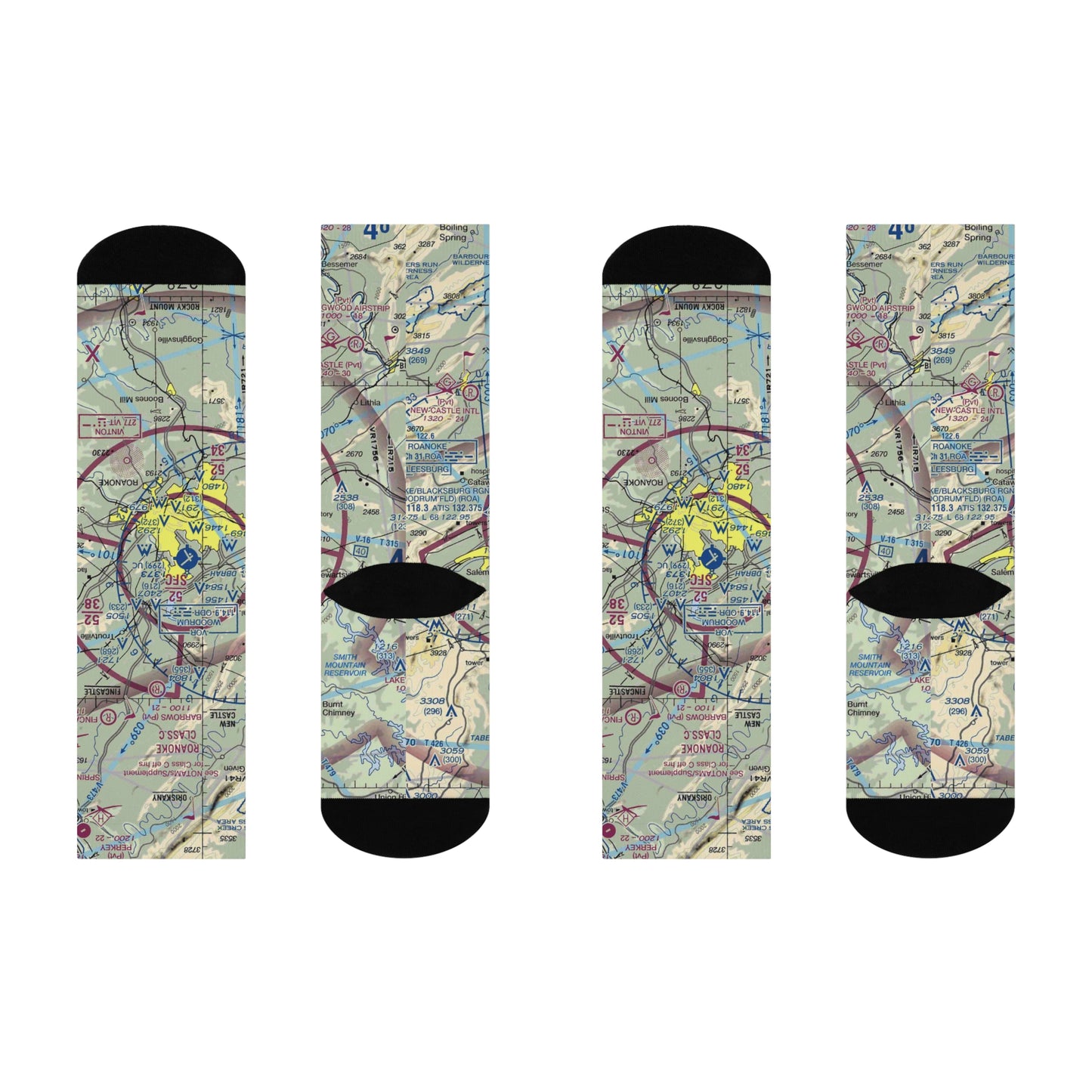 ROA Cushioned Crew Socks | Roanoke/Blacksburg Regional (Woodrum Field) Airport Socks