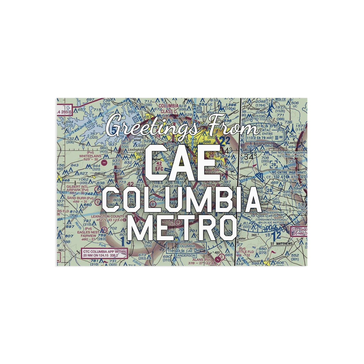 CAE Postcard | Columbia Metro Airport Card
