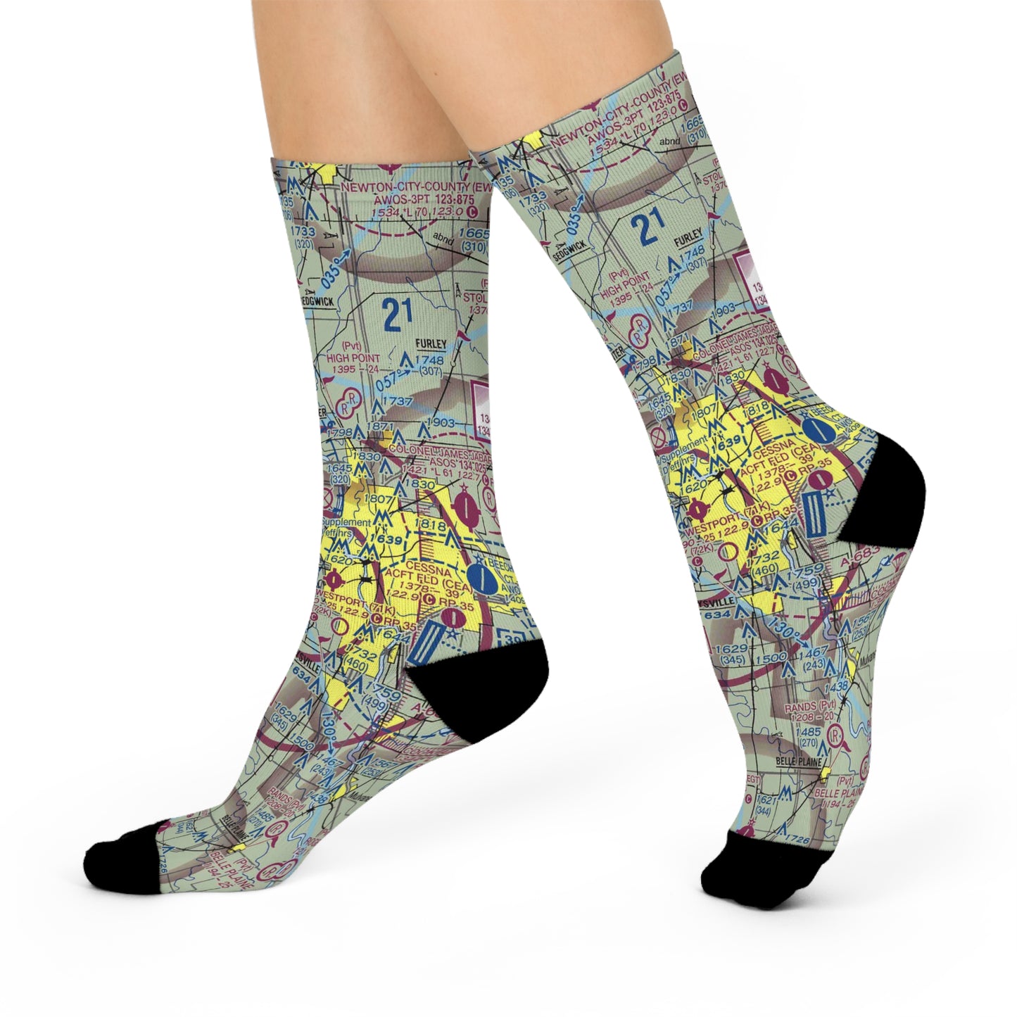 ICT Cushioned Crew Socks | Wichita Dwight D Eisenhower National Airport Socks