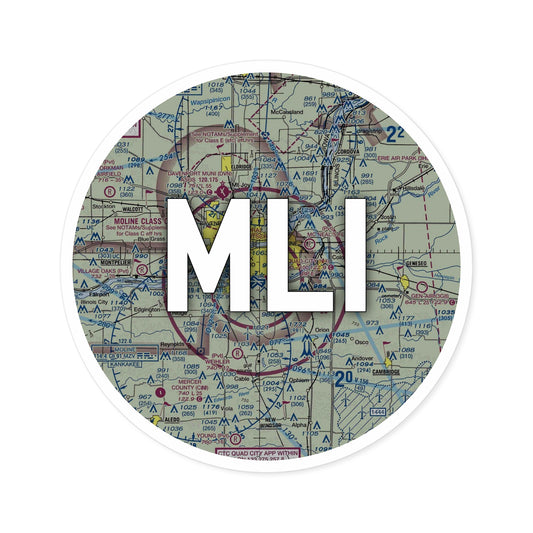 MLI Round Sticker | Quad Cities International Airport Sticker