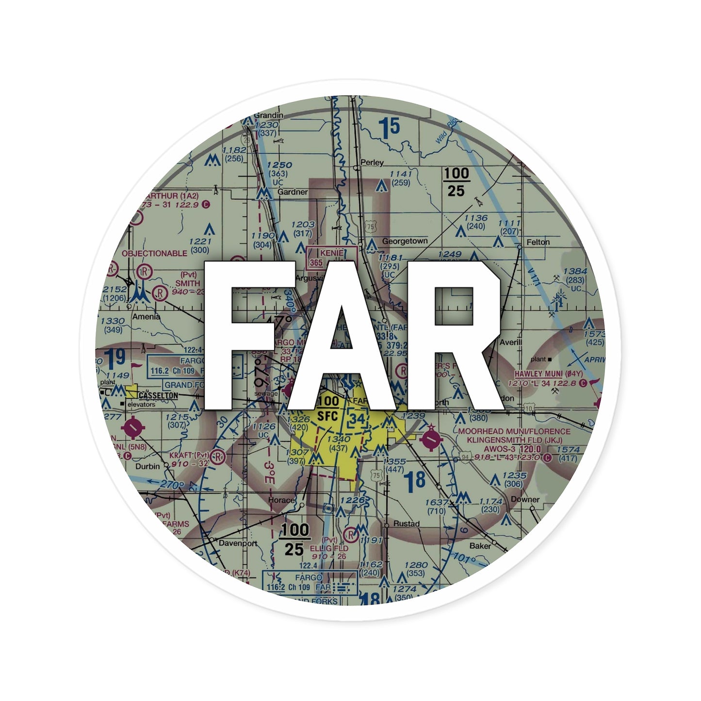 FAR Round Sticker | Hector International Airport Sticker